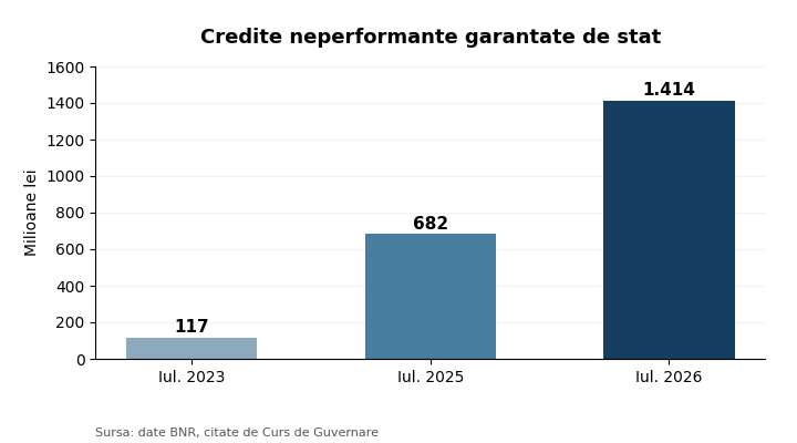 Creditele garantate de stat devin o vulnerabilitate pentru economia României