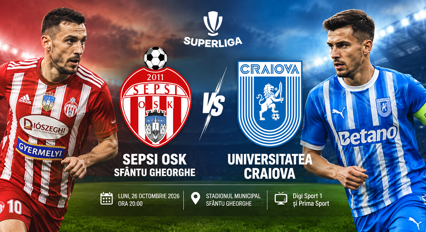 Universitatea Craiova, meci important cu Sepsi! Când joacă oltenii și unde poate fi urmărită partida