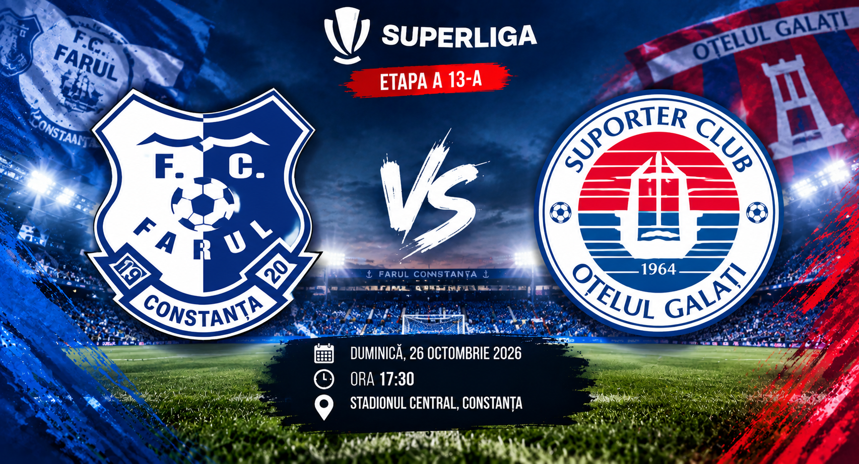 Farul – Oțelul, duel cu miză la Ovidiu! Constănțenii vor să-și păstreze invincibilitatea de acasă