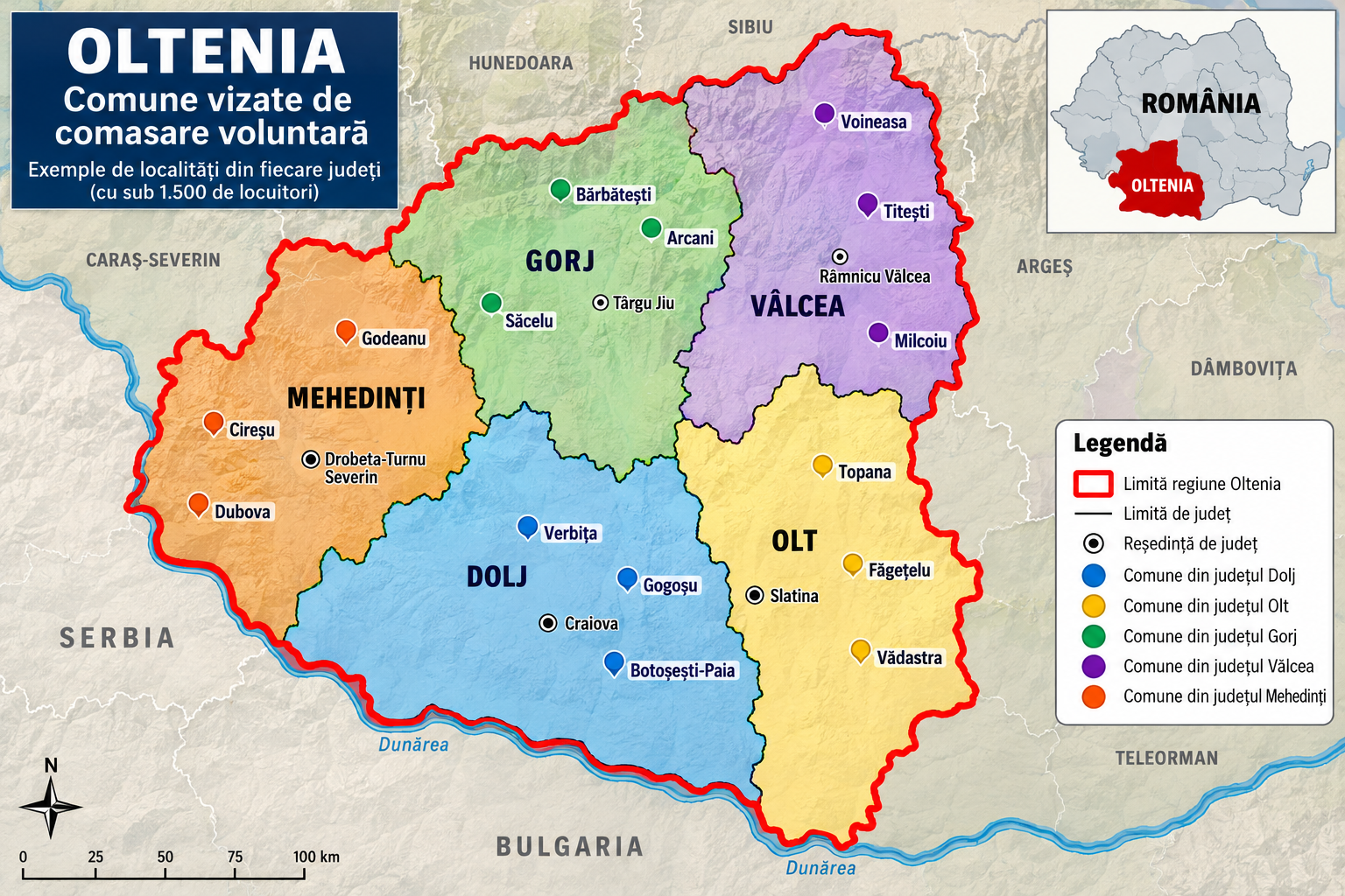 Reforma administrativă ar putea schimba harta Olteniei